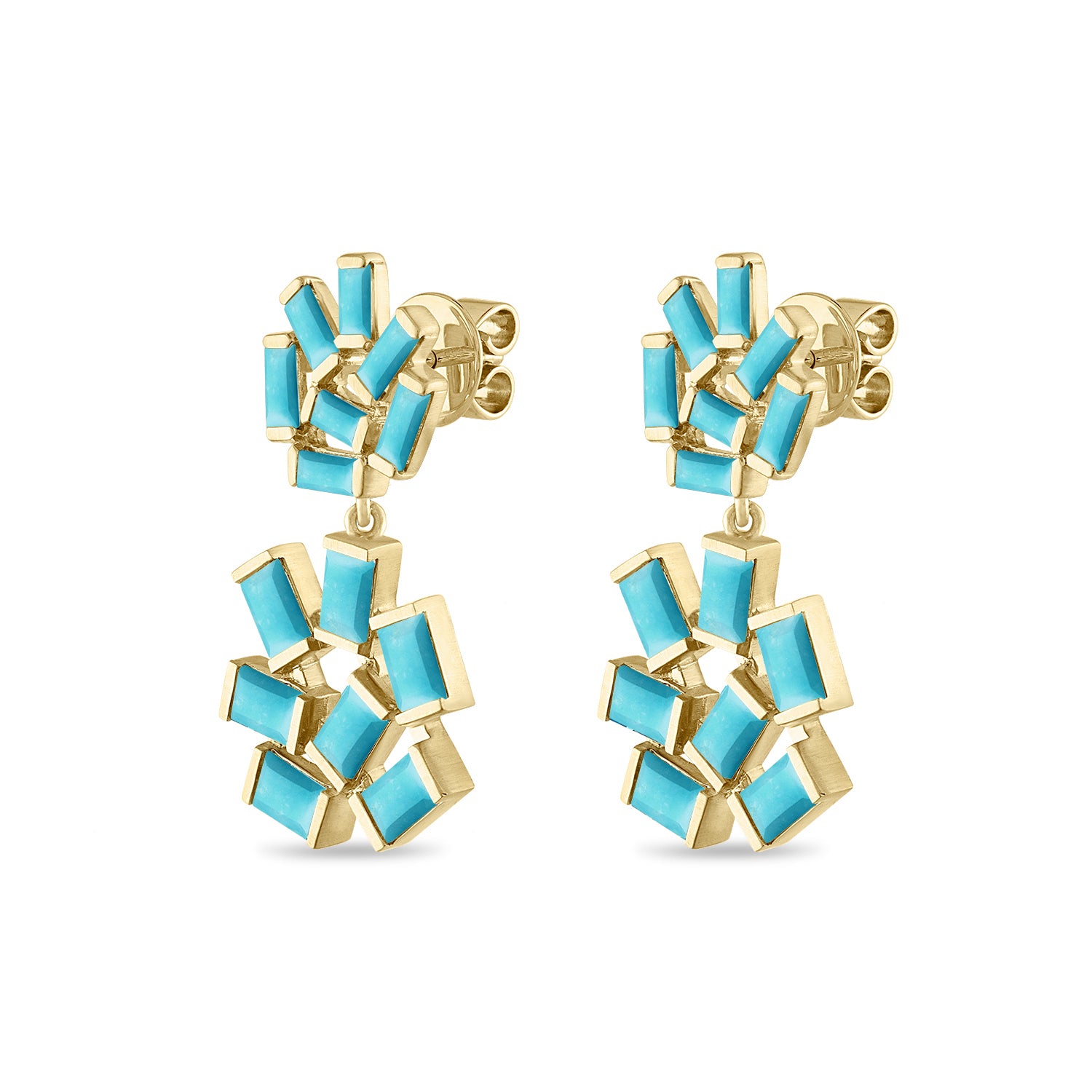 Double Jubilation Earrings: Turquoise