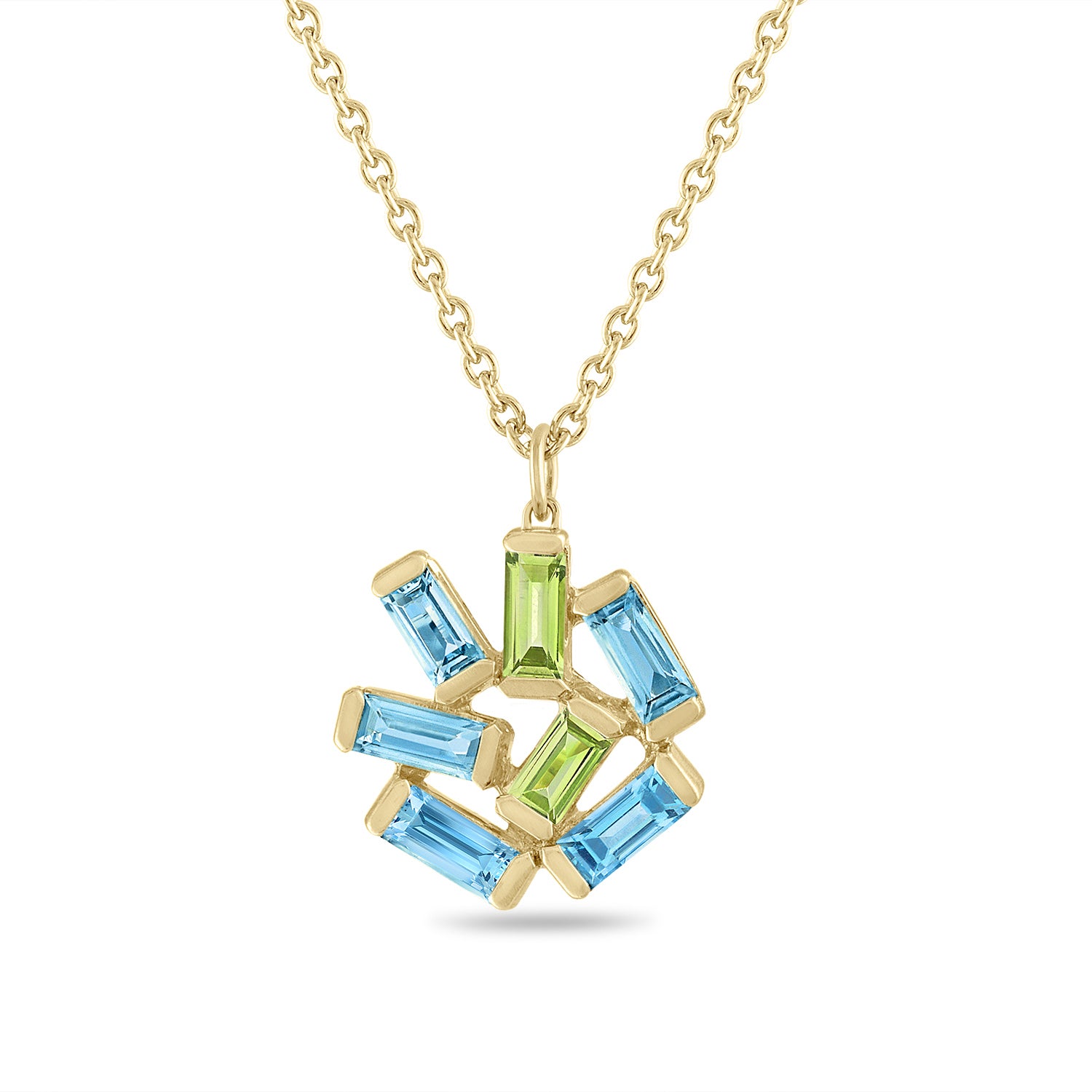 Medium Jubilation Necklace - Blue Topaz and Peridot