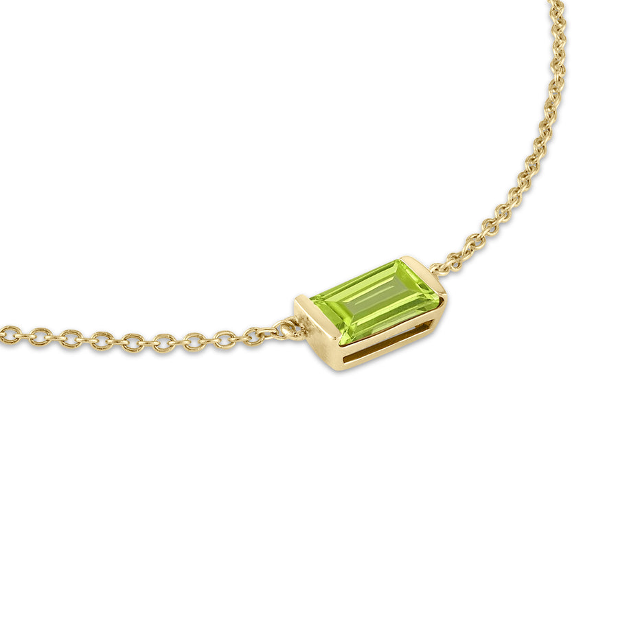 Peridot Bonbon Necklace, east-west