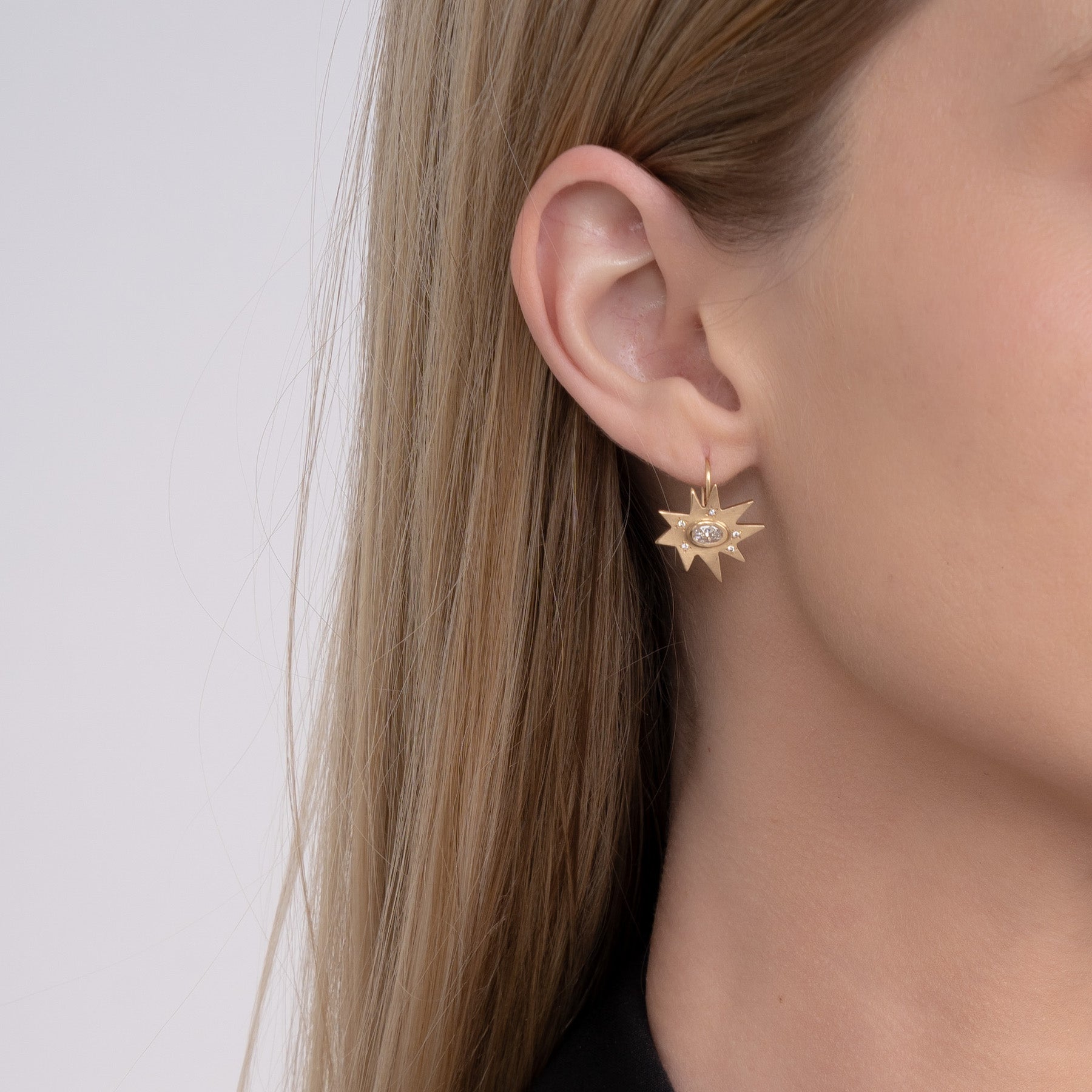 Gold Stellina/KAPOW! Earrings: Diamond