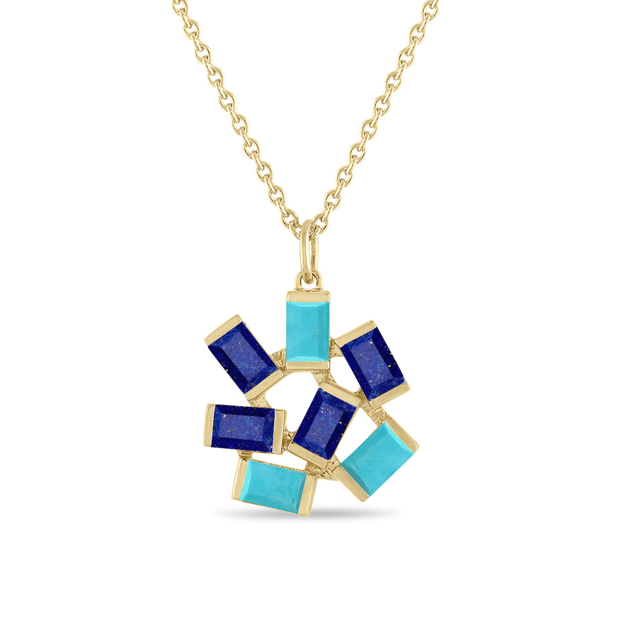 Large Jubilation Pendant - Turquoise and Lapis