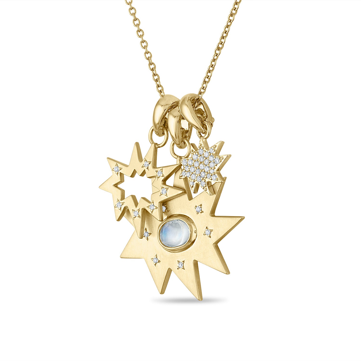 Gold Stella/KAPOW! with Moonstone Charm