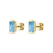 Blue Topaz Bonbon Stud Earrings