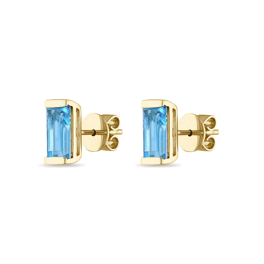 Blue Topaz Bonbon Stud Earrings