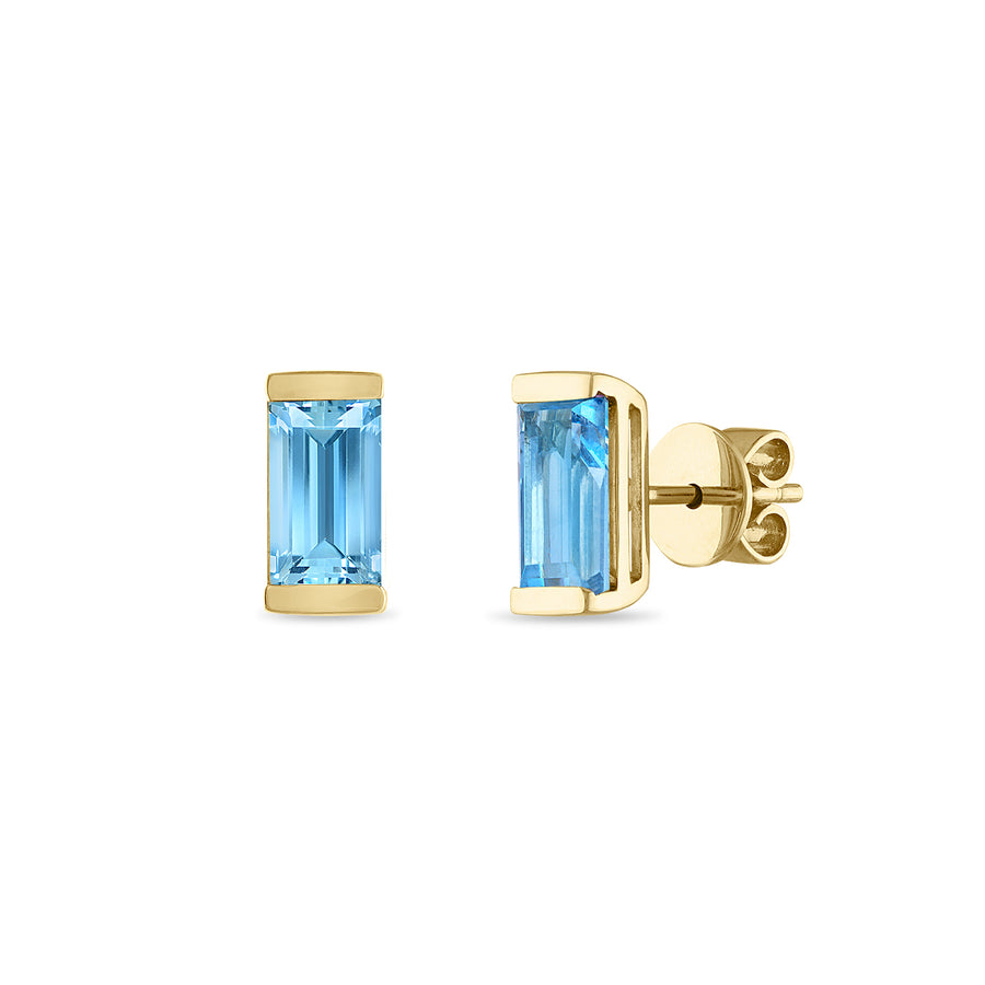 Blue Topaz Bonbon Stud Earrings