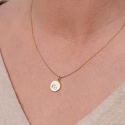 Gold Diamond Disc Pendant