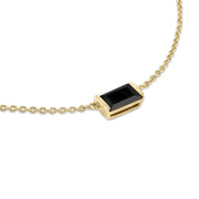 Black Onyx Bonbon Necklace, east-west