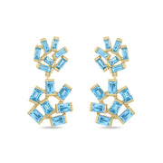 Double Jubilation Earrings: Blue Topaz