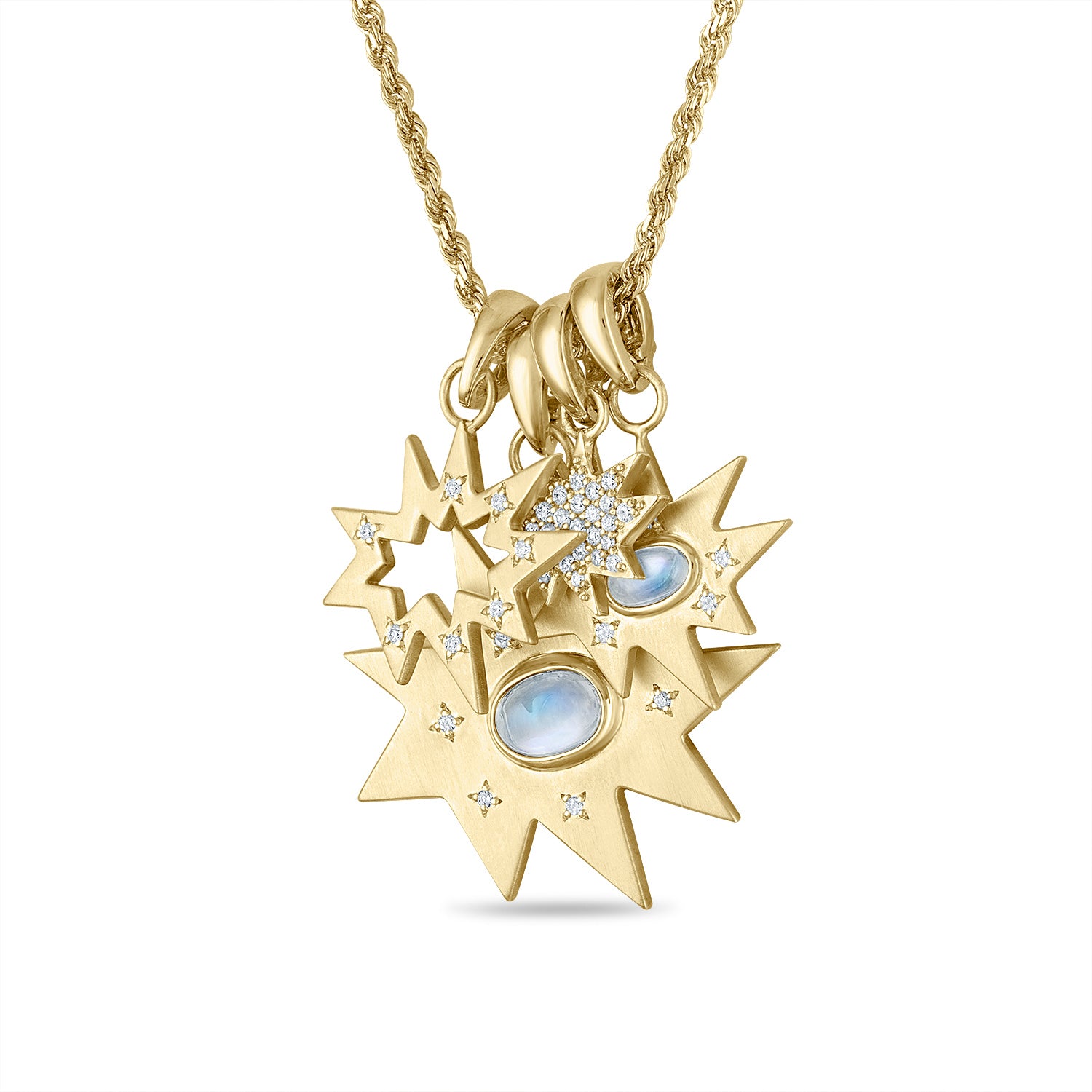 Gold Stellina/KAPOW! Charm with Moonstone