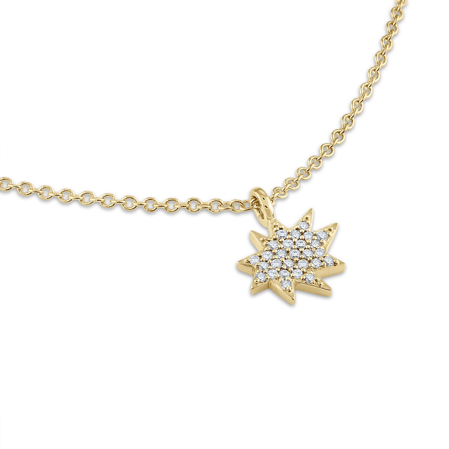 Gold Mini Stella/KAPOW! Necklace with Pavé Diamonds