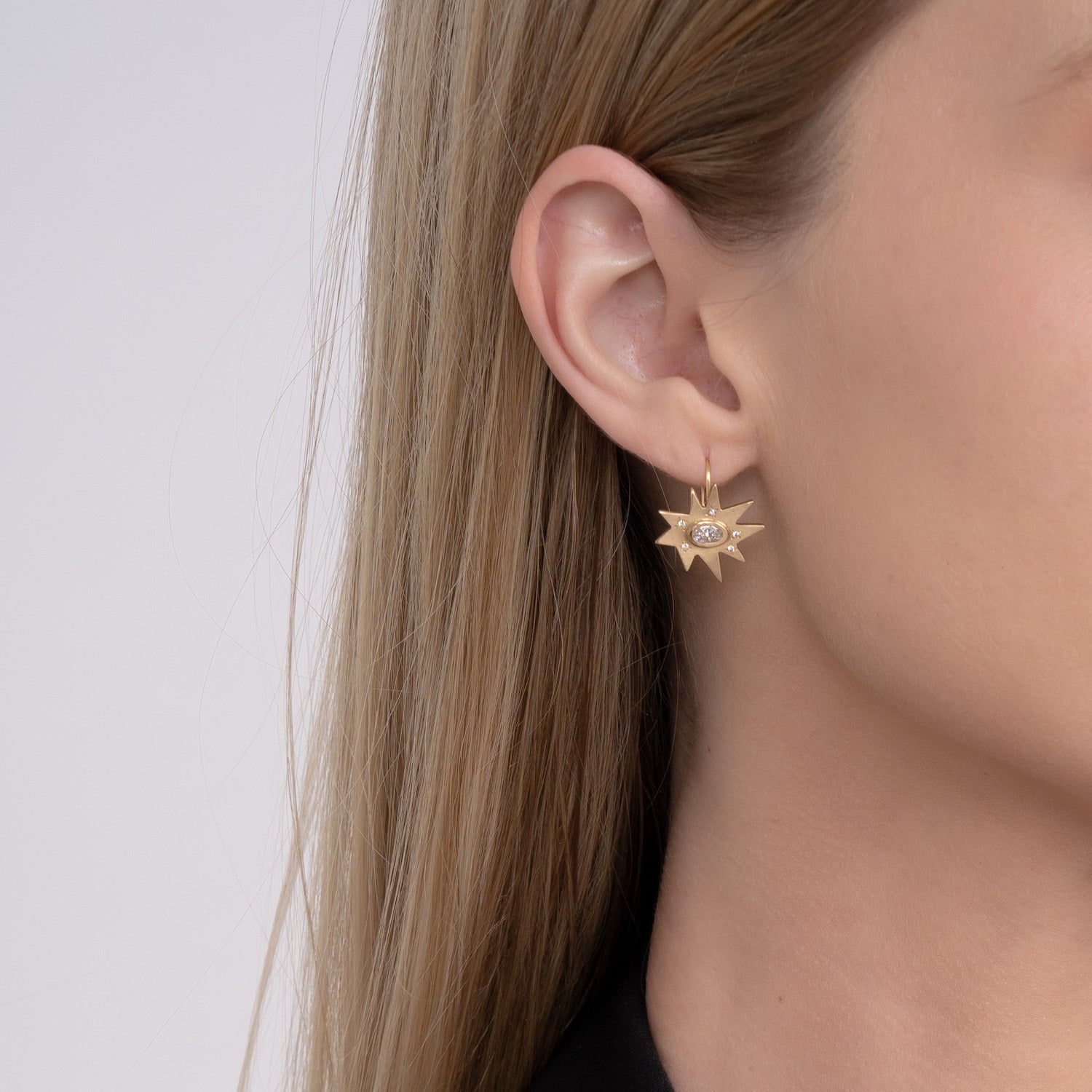 Gold Stellina/KAPOW! Earrings: Citrine