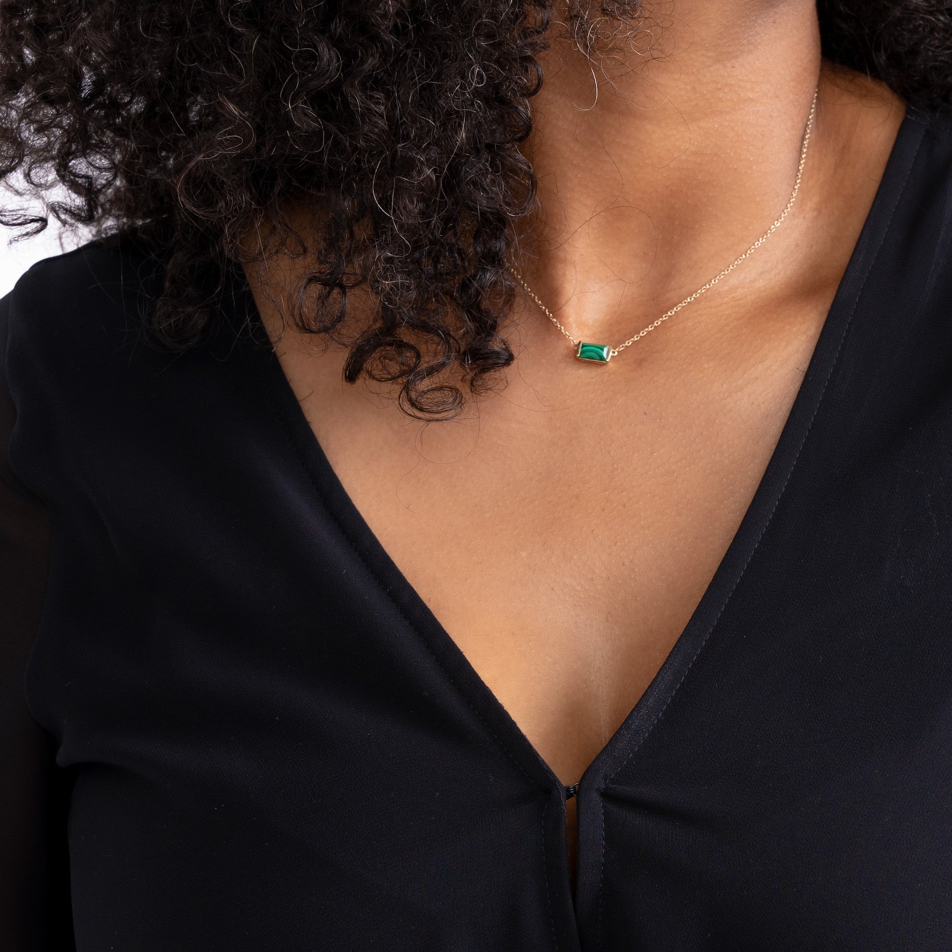 Malachite Bonbon Necklace, east-west