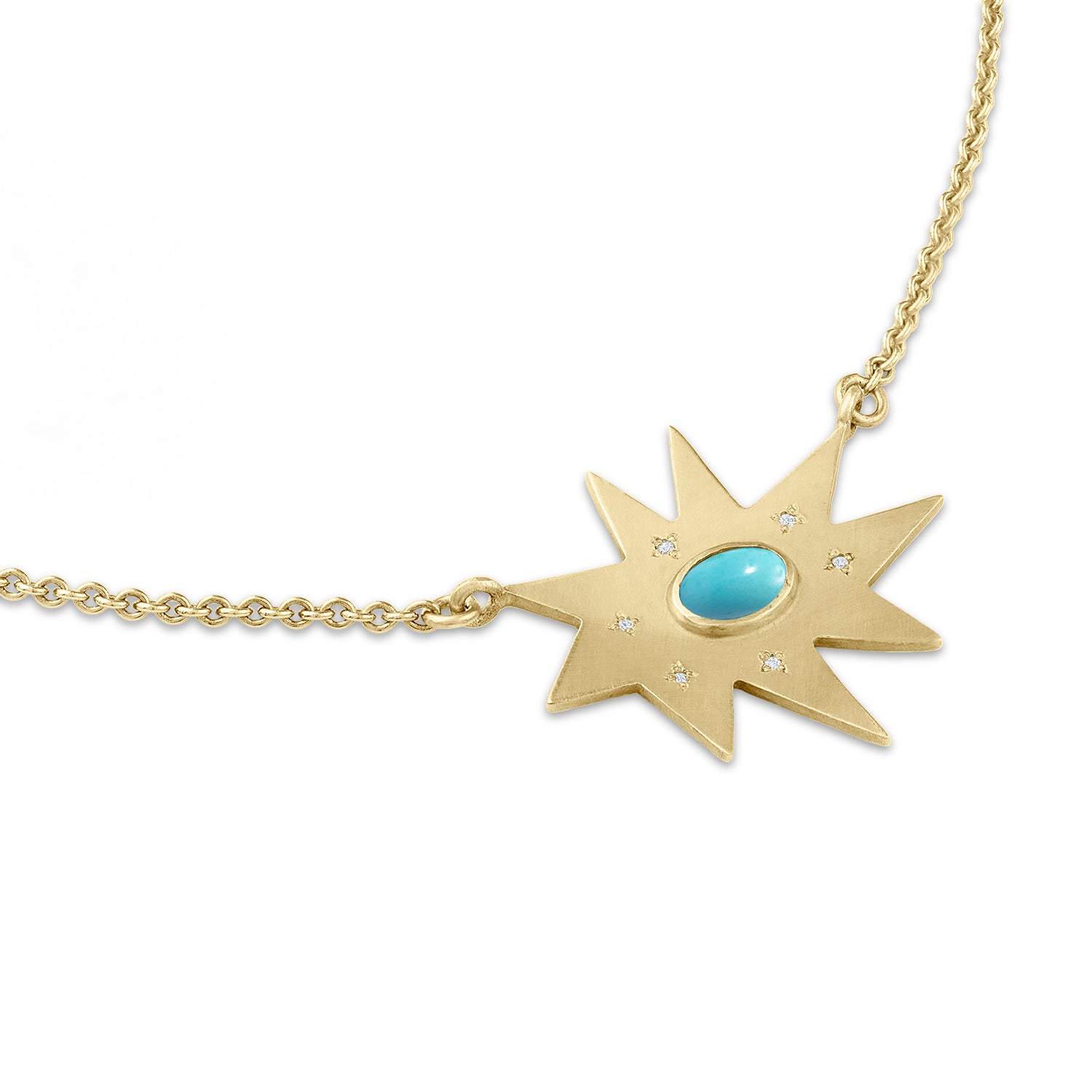 Gold Stella/KAPOW! Necklace: Turquoise