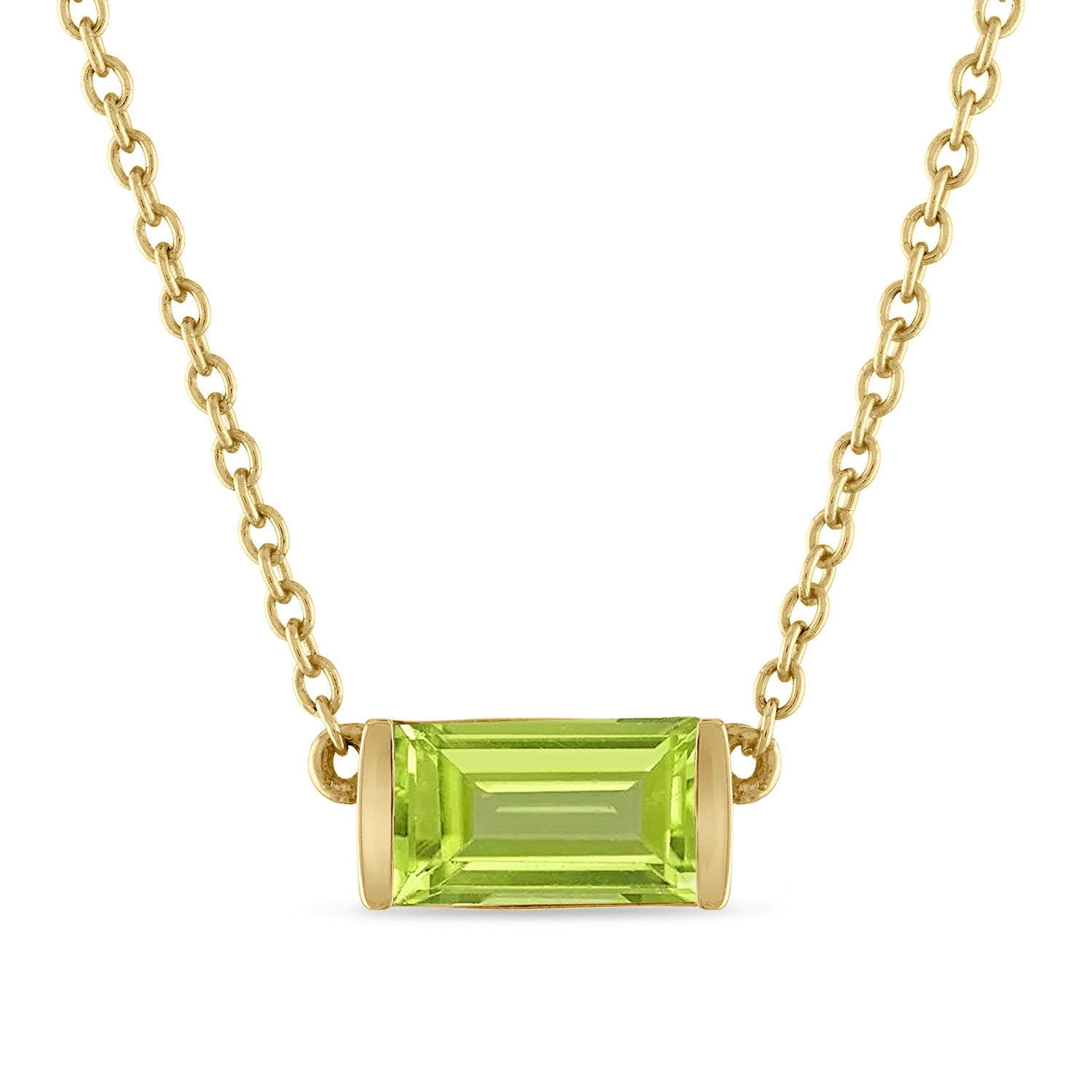 Peridot Bonbon Necklace, east-west