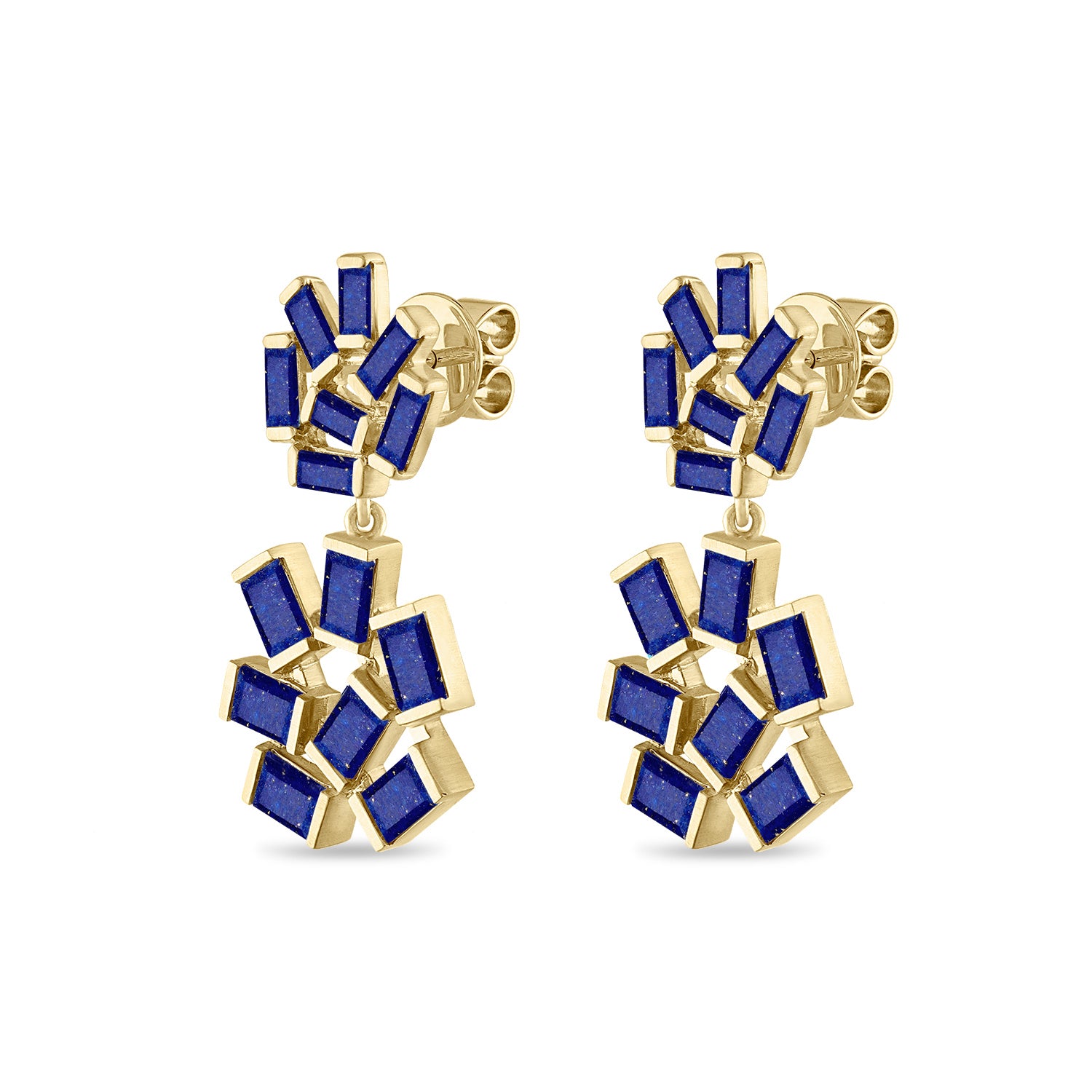 Double Jubilation Earrings: Lapis