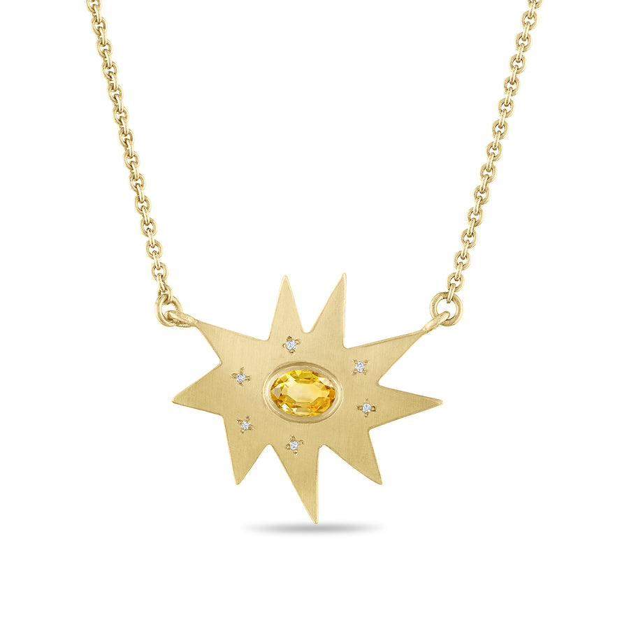 Gold Stella/KAPOW! Necklace: Citrine