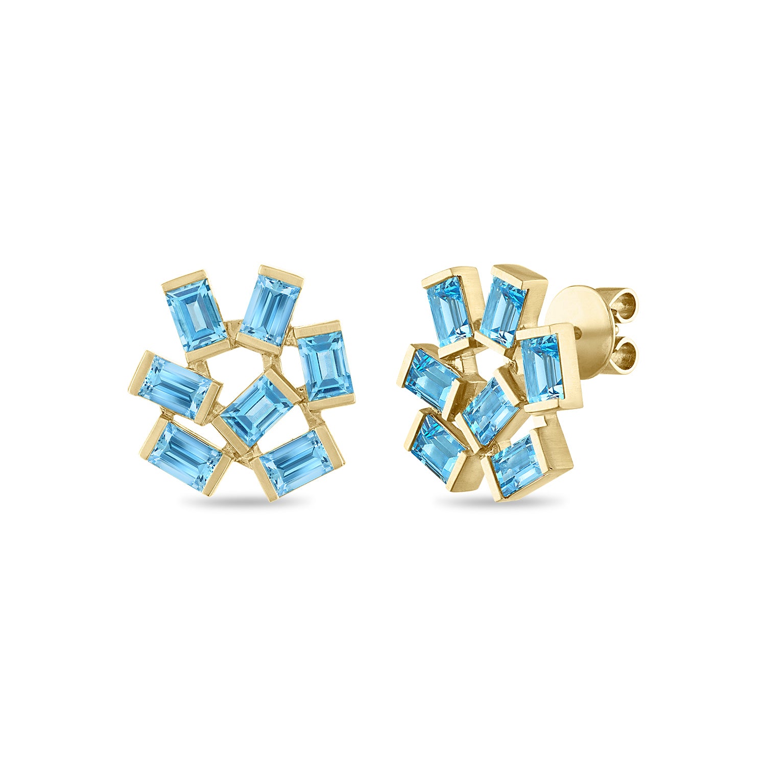 Large Jubilation Studs: Blue Topaz