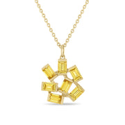 Large Jubilation Pendant Necklace: Citrine