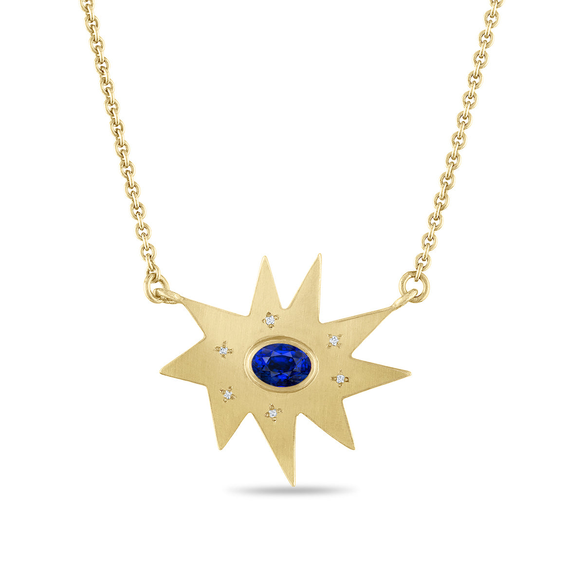 Gold Stella/KAPOW! Necklace: Blue Sapphire