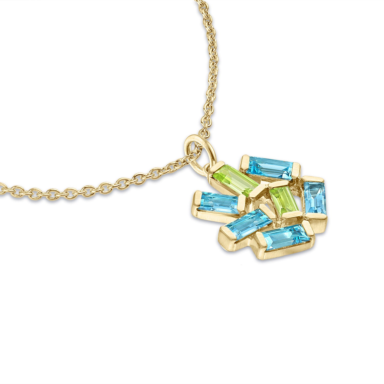 Medium Jubilation Necklace - Blue Topaz and Peridot