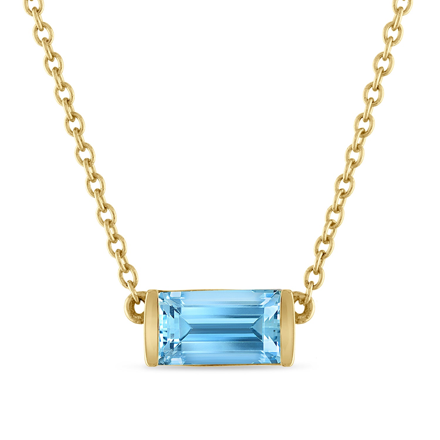 Blue Topaz Bonbon Necklace, east-west