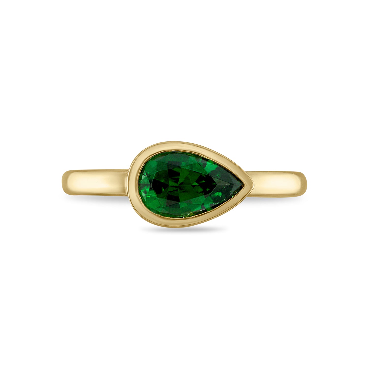 Gold Chrome Tourmaline Solitaire Ring