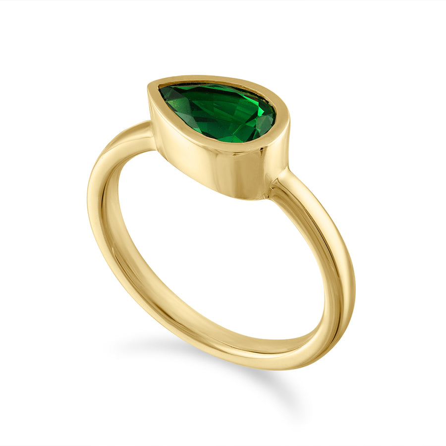 Gold Chrome Tourmaline Solitaire Ring