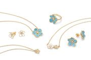 Large Florette Studs in Forget-Me-Not Blue