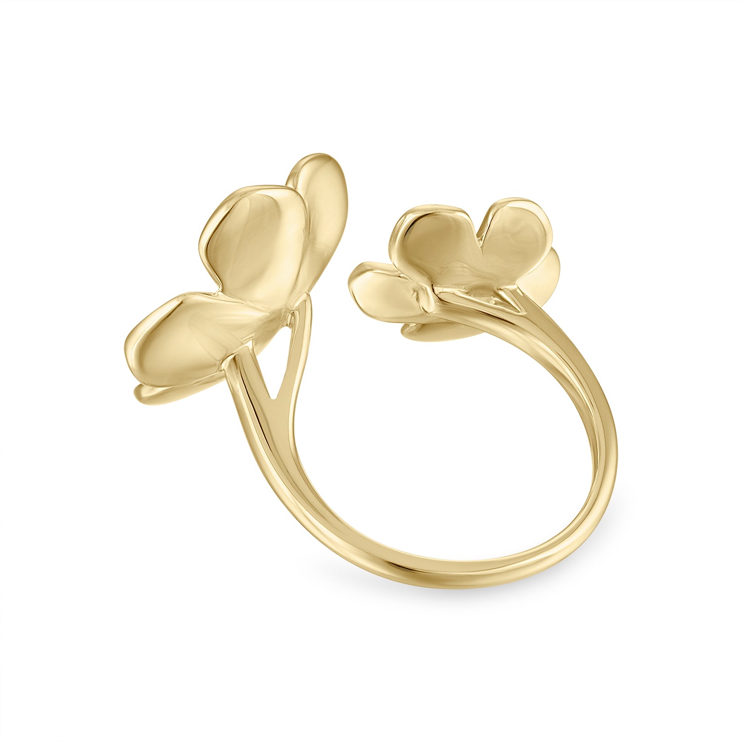 Double Florette Enamel Ring in White