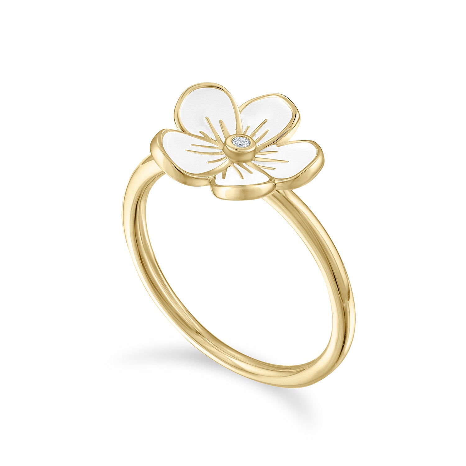 Medium Florette Ring in White