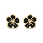 Large Florette Studs in Black