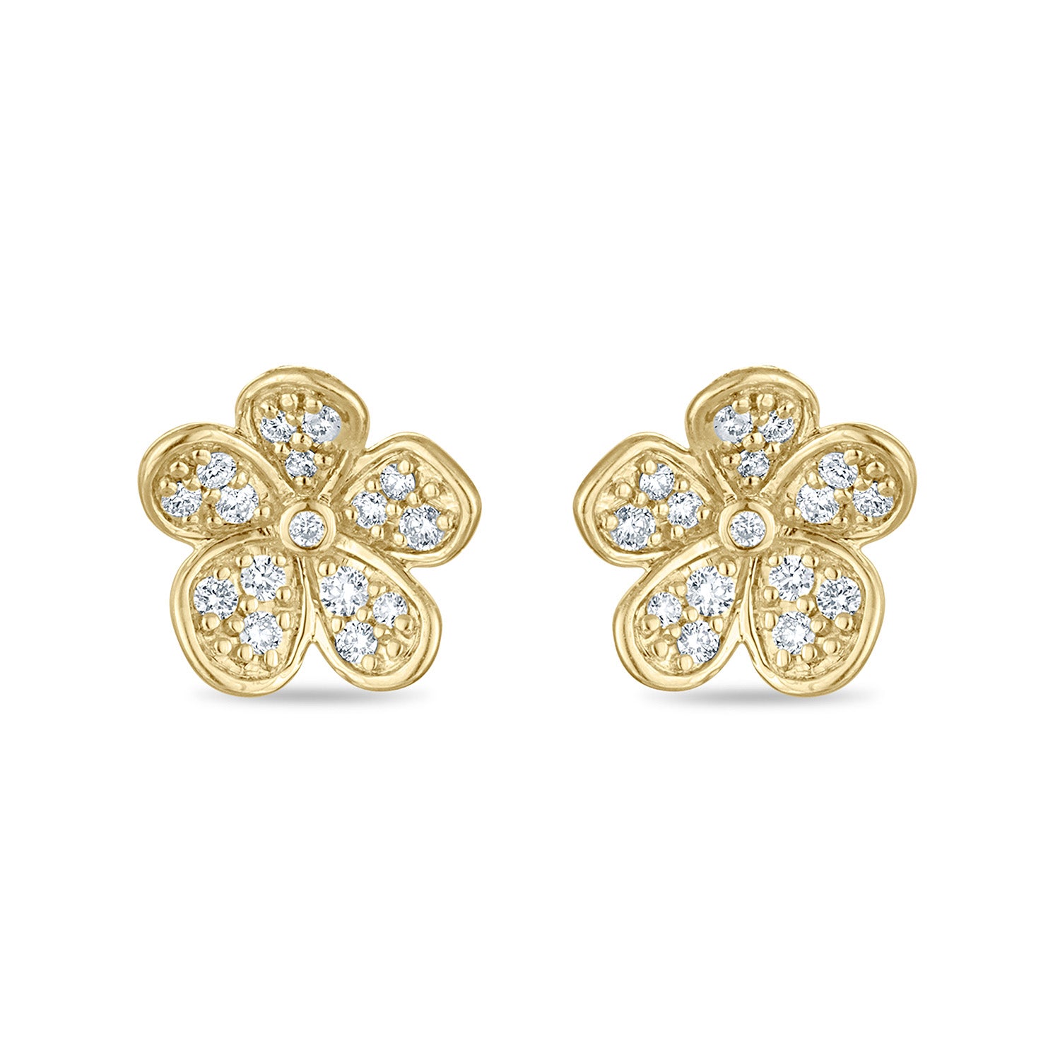 Large Florette Studs in Pavé Diamonds