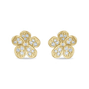 Large Florette Studs in Pavé Diamonds