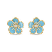 Large Florette Studs in Forget-Me-Not Blue