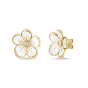 Large Florette Studs in White