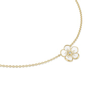 Medium Florette Single Pendant Necklace in White