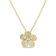 Medium Florette Single Pendant Necklace in Pavé Diamonds