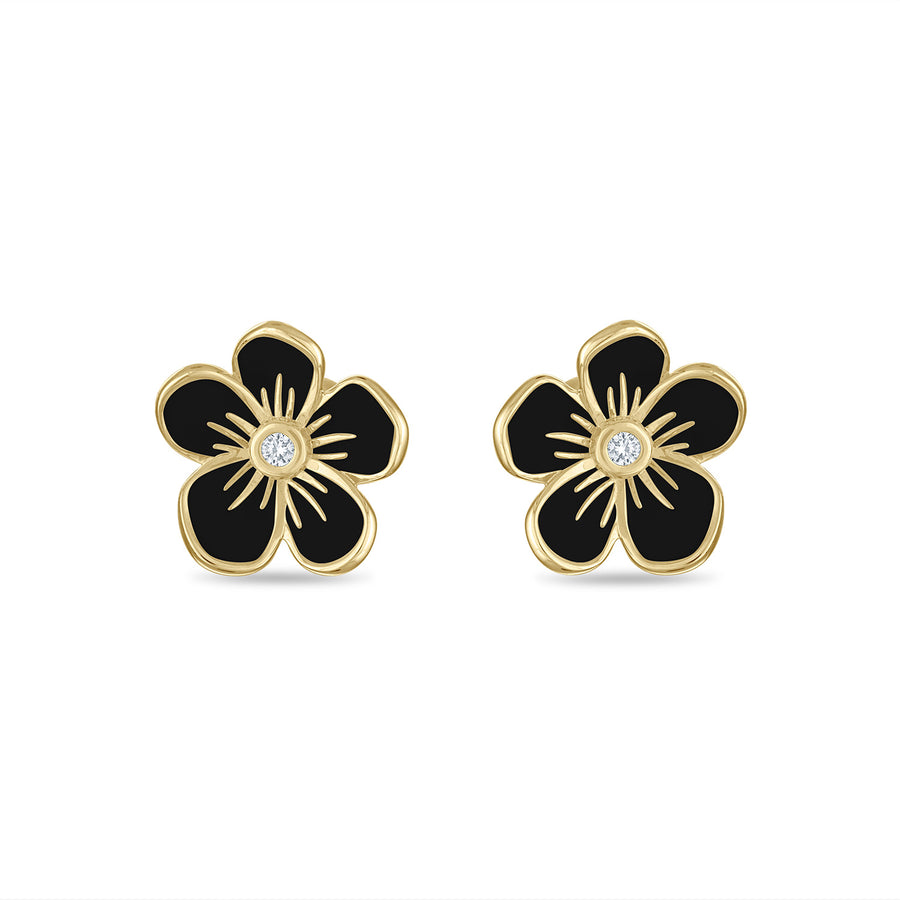 Medium Florette Studs in Black