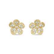 Medium Florette Studs in Pavé Diamonds