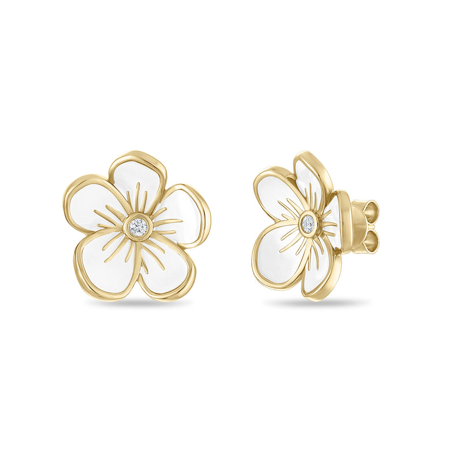 Medium Florette Studs in White