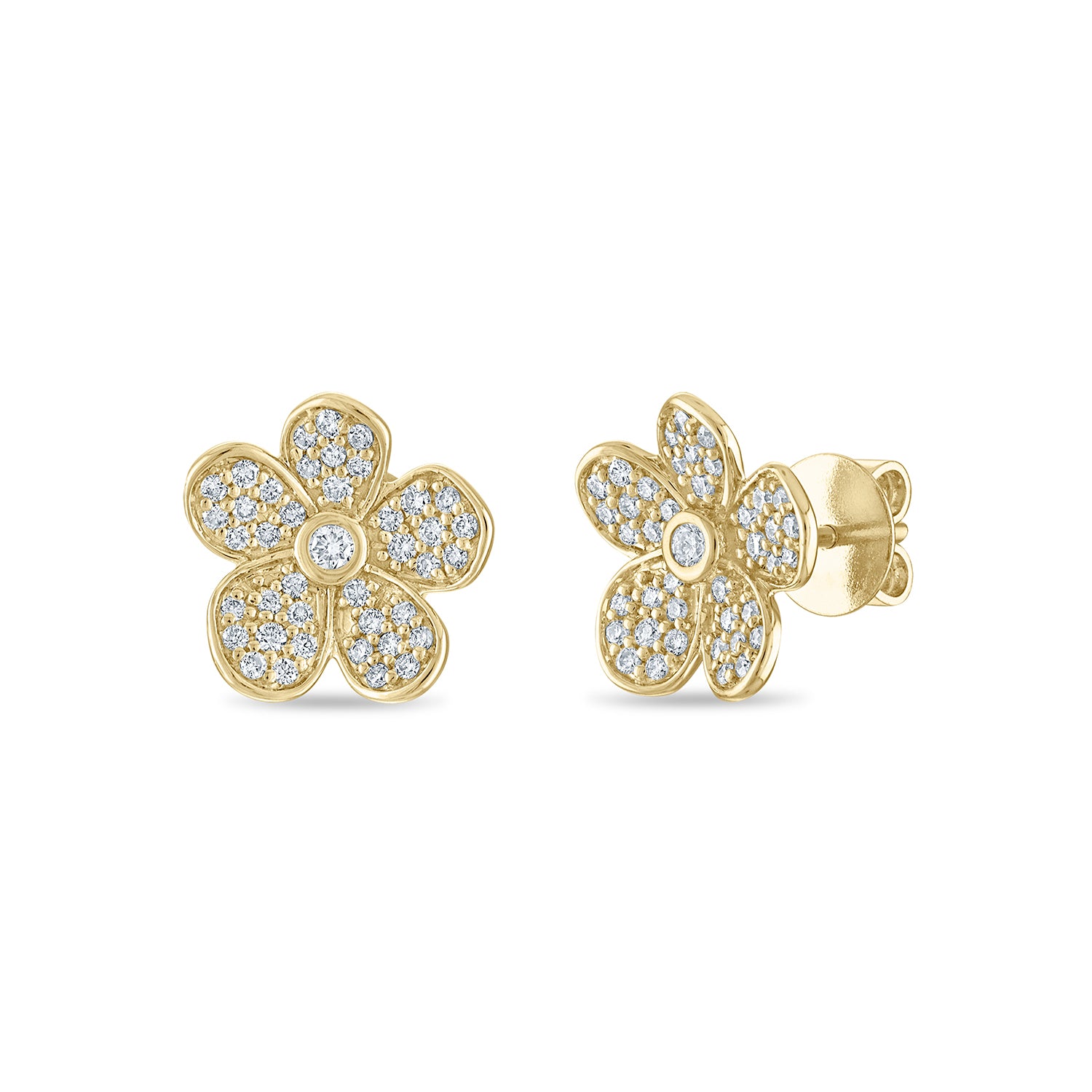 Convertible Double Florette Earrings in Pavé Diamonds