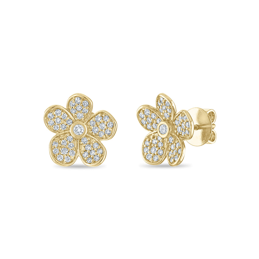 Convertible Double Florette Earrings in Pavé Diamonds