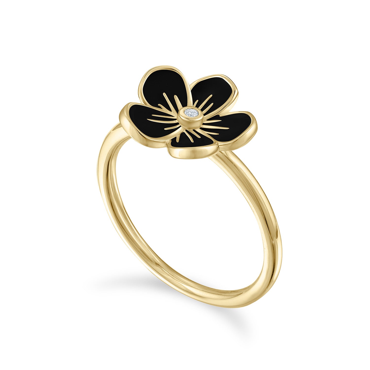 Medium Florette Ring in Black