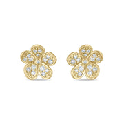 Convertible Double Florette Earrings in Pavé Diamonds