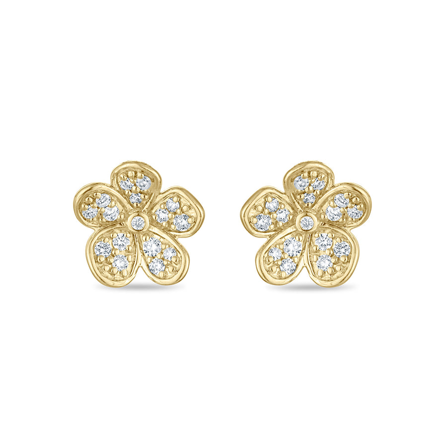 Convertible Double Florette Earrings in Pavé Diamonds
