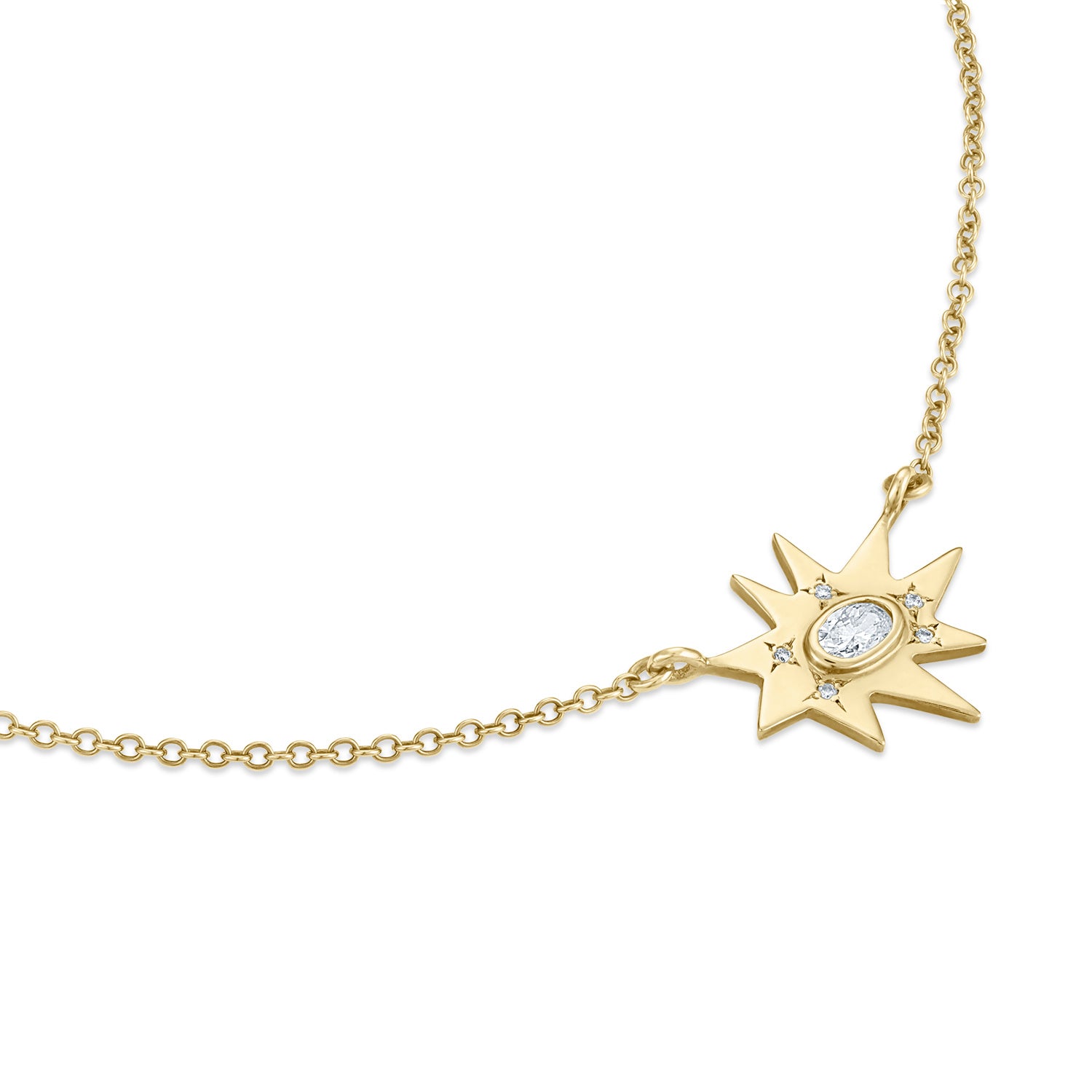 Gold Midi KAPOW! Necklace: Diamond