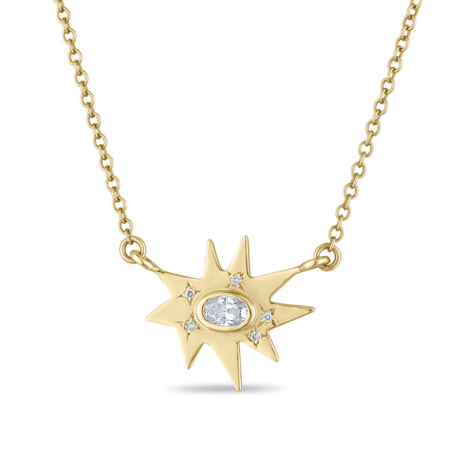 Gold Midi KAPOW! Necklace: Diamond