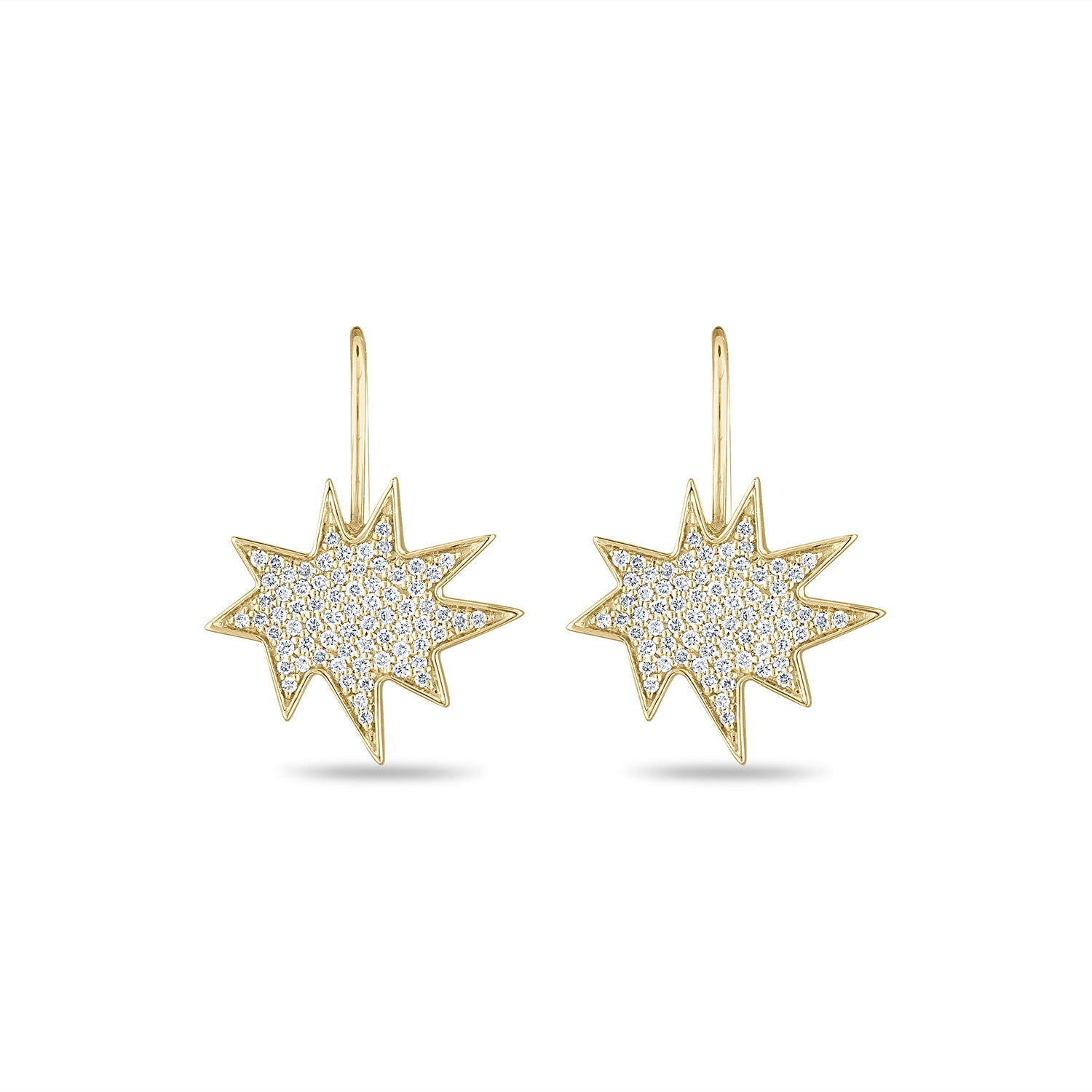 Gold Midi KAPOW! Pavé Diamond Earrings