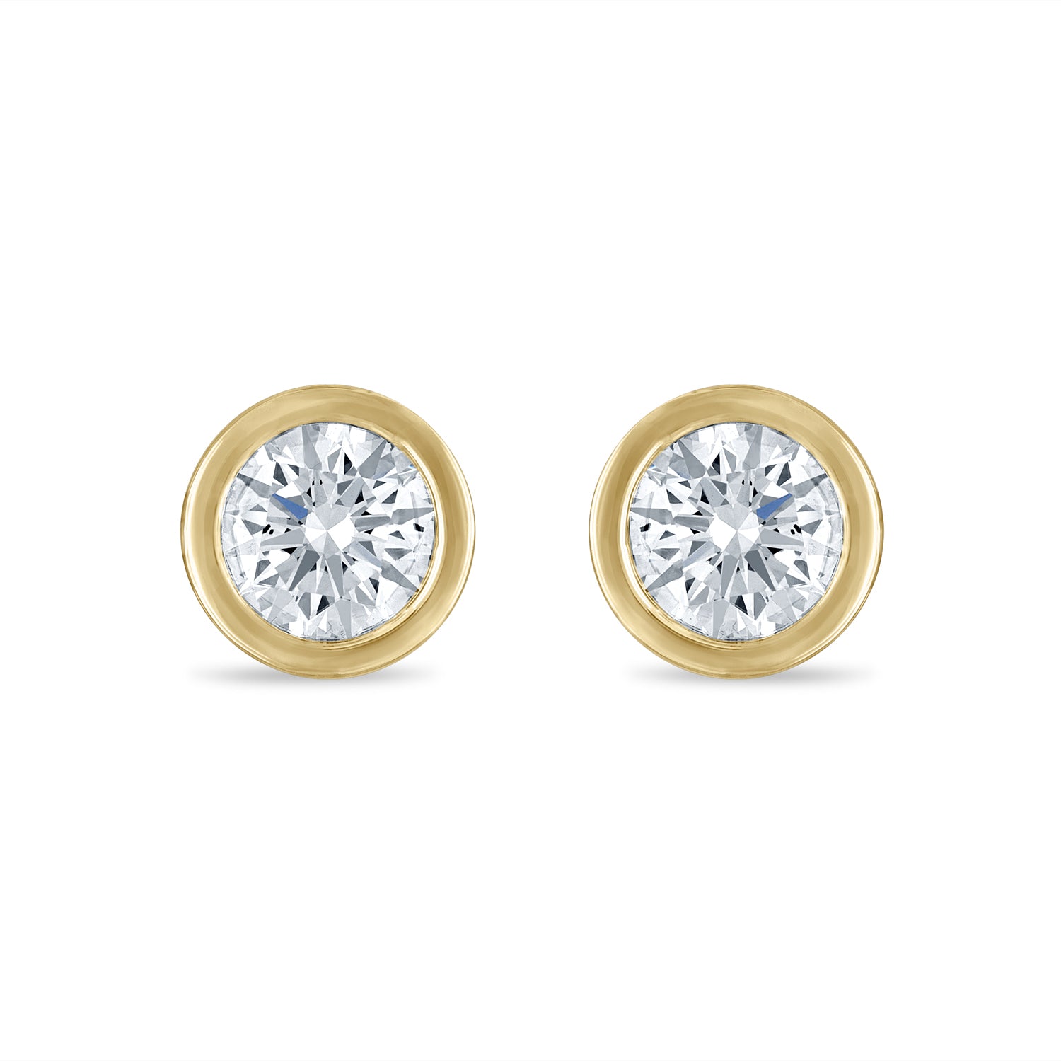 Palazzo Bezel Set Lab Created 4 Carat Diamond Studs