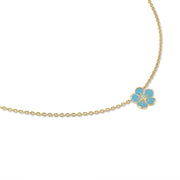 Small Florette Single Pendant Necklace in Forget-Me-Not Blue